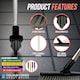 image 4 of Colour-Coded Angled Grout Brush with Handle 180° Swivel Tile & Corner Scrubber
