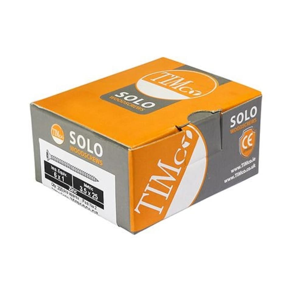 image 1 of Timco - Solo Chipboard & Woodscrews - PZ - Double Countersunk - Zinc (Size 3.5 x 15 - 200 Pieces)