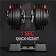image 6 of Yaheetech 3-24KGS Adjustable Dumbbell Black