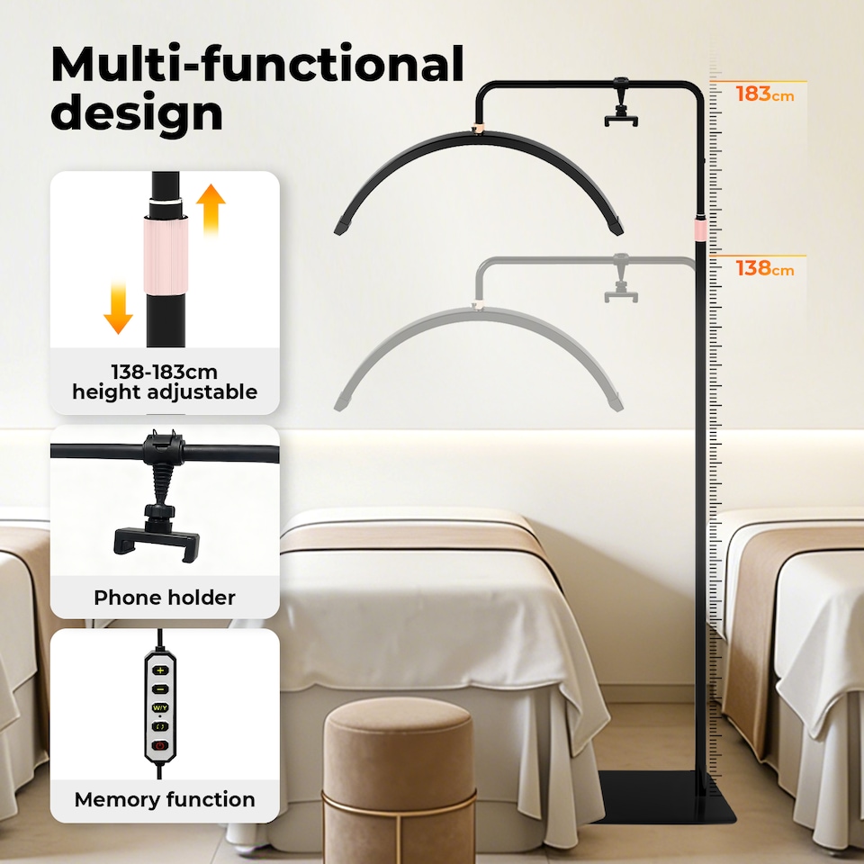 image 1 of Emitto LED Lash Light Half Moon Lamp for Lash Extension Tattoo Beauty Salon