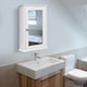 image 3 of COSTWAY Bathroom Mirror Cabinet Wall Mounted Storage White White