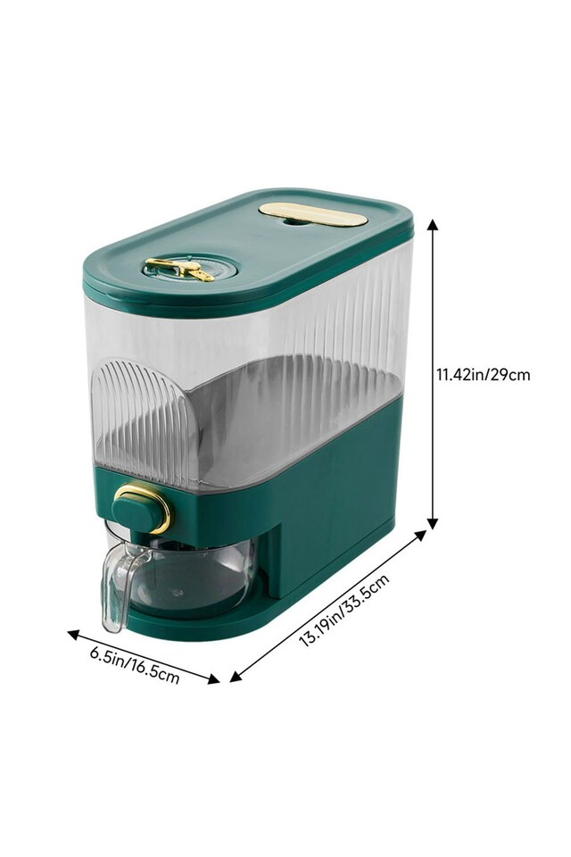 image 1 of Living and Home Airtight Large Capacity Rice Dispenser - 16.5cm W x 33.5cm D x 29cm H