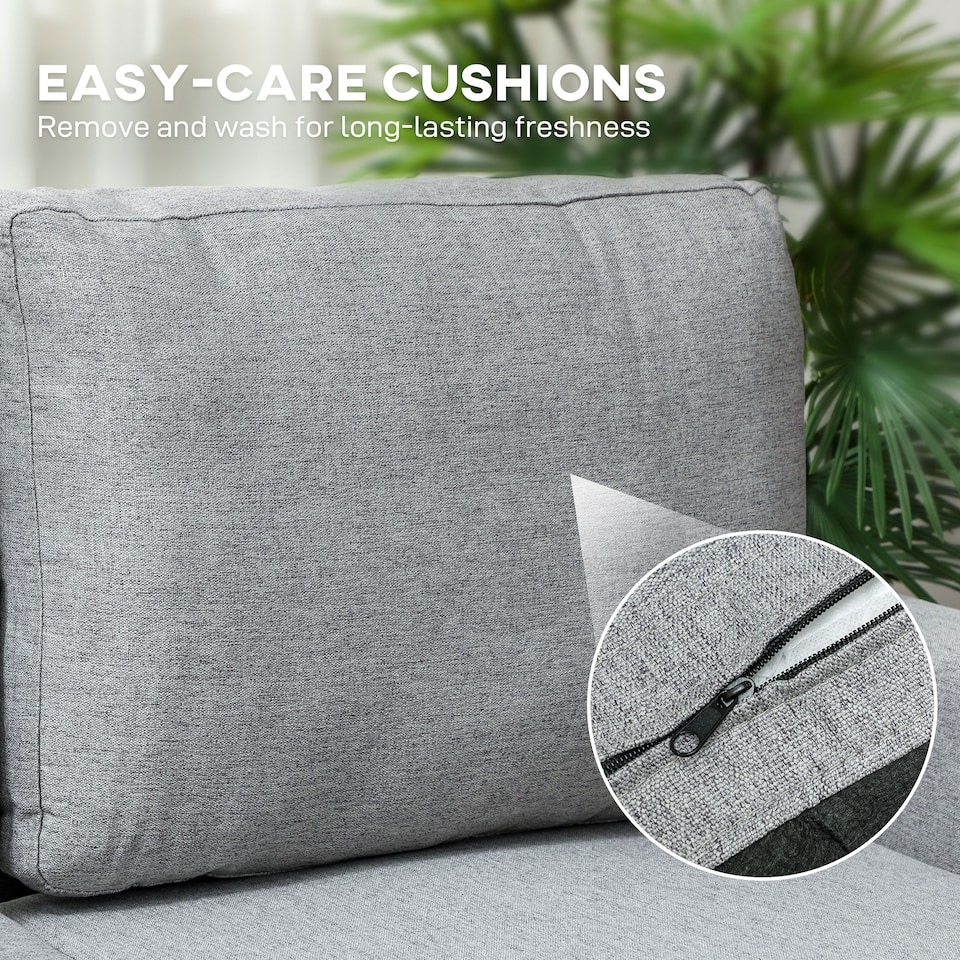 image 1 of HOMCOM 3-in-1 Convertible Sofa Bed with Storage Chaise, Fold-Out 3 Seater Sectional Sleeper Sofa Couch with Removable Covers, Linen Fabric L-Shaped Couch for Living Room, Office, Grey | Grey | Three Seater