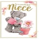 image 3 of Niece Photo Finish Birthday Card with Bear Watering Plant