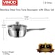 image 2 of Vinod Cookware Two Tone Stainless Steel Saucepan with Glass Lid - Steam Vent, Sturdy Handle Induction Bottom (16cm , 1.5 ltr) | Multi