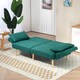 image 8 of HOMCOM Click Clack Sofa Bed, 3 Seater Sofa, Convertible Bed Settee, Modern Fabric Loveseat Sofa Couch with 2 Cushions for Living Room, Guest Room, Green