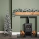 image 3 of 4ft (1.2m) Grey Artificial Pencil Christmas Tree With Green Metal Stand and 168 Tips