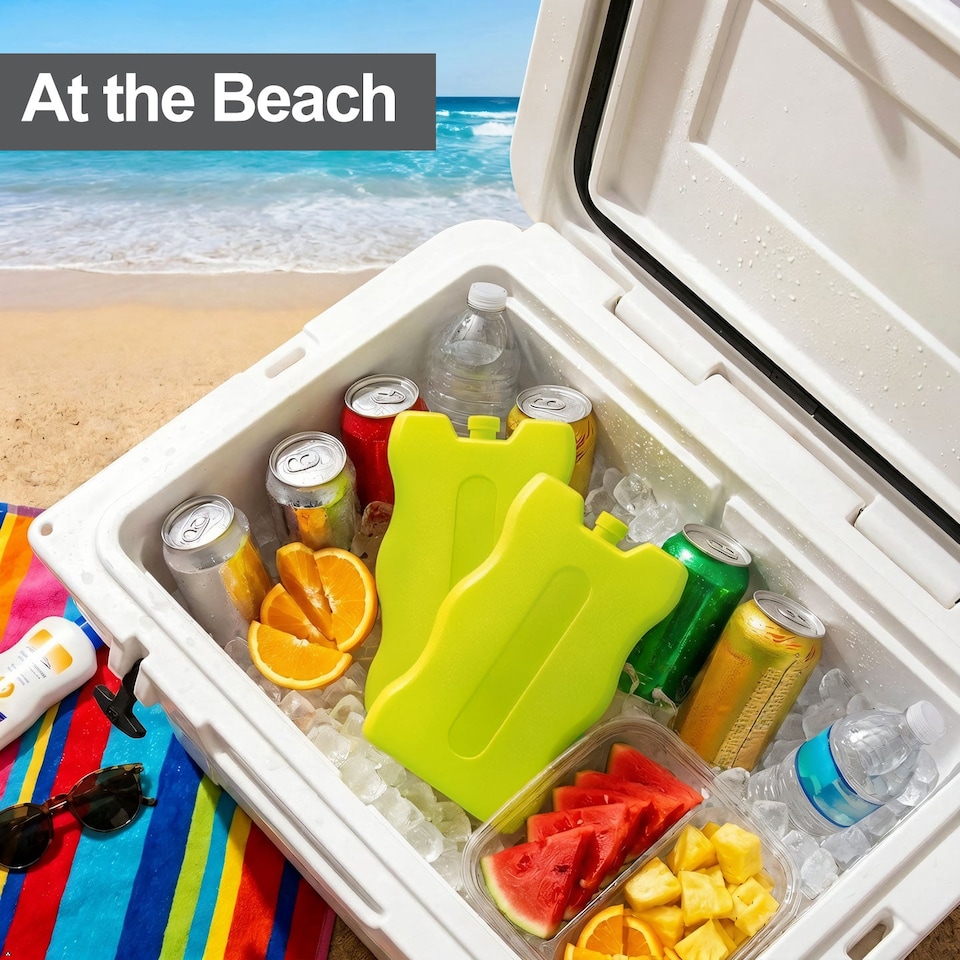 image 1 of VFM e-Store Reusable Ice Packs for Cool Box, Twin Pack 200 ml