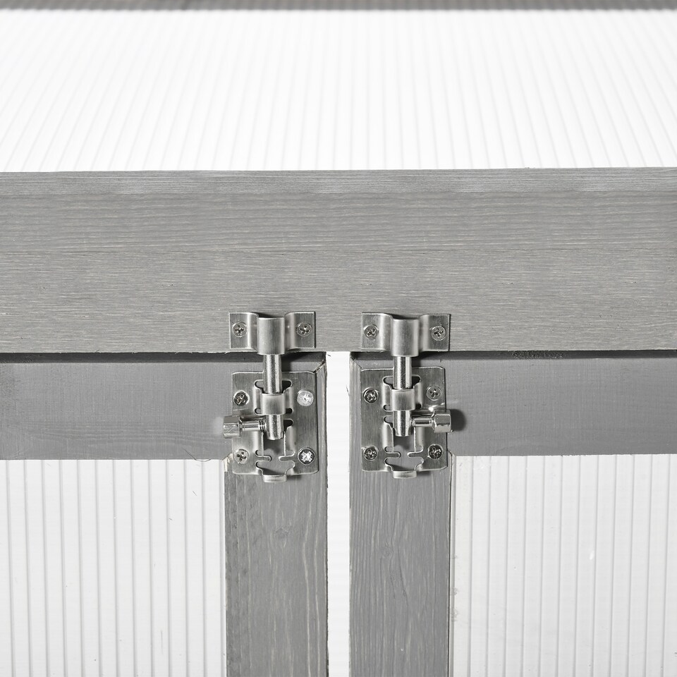 image 1 of Outsunny 3-tier Wood Greenhouse Plant Storage Shelf Garden Cold Frame Grow House