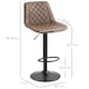 image 3 of HOMCOM Bar Stools Set of 2, Retro Adjustable Kitchen Stool, Swivel PU Leather Upholstered Bar Chairs with Back, Footrest and Steel Base, Brown