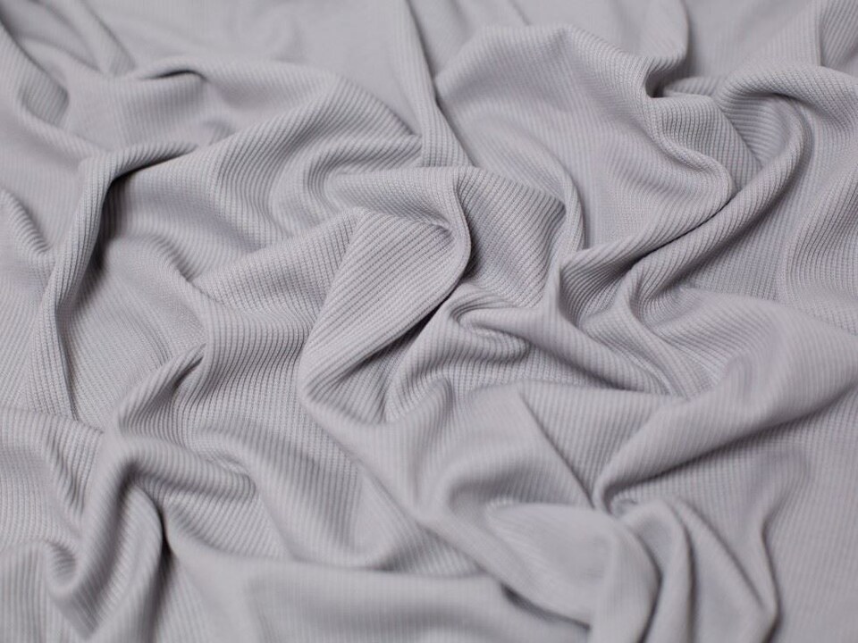 Minerva Core Range Grey Heavy Cotton Rib Stretch Knit Fabric for Dressmaking, 140cm / 55" Wide - per metre