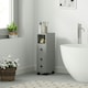 image 2 of kleankin Slim Bathroom Storage with 2 Drawers, 2 Open and Wheels, Grey | Grey | Black handles | Slimline