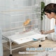 image 10 of PawHut Bird Cage with Stand, Wheels, Toys, for Budgies, Finches, White