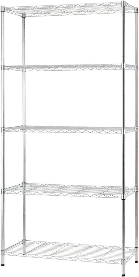 image 1 of 5 Tier Heavy Duty Chrome Wire Shelving Unit