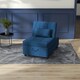 image 2 of HOMCOM Folding Sofa Bed Adjustable Single Sleeper w/ Pillow Side Pocket, Blue