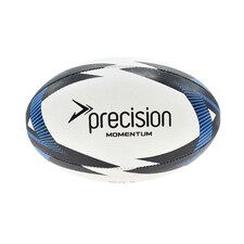 Precision Momentum Rugby Training Ball - White/Black/Blue - 3