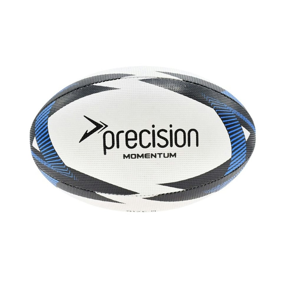 Precision Momentum Rugby Training Ball - White/Black/Blue - 3