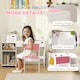 image 5 of AIYAPLAY Kids Desk and Chair Set, Toddler Table and Chair Set, White/Pink White