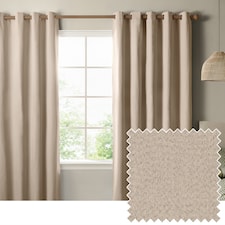 Furn The Ultimate Blackout Textured Woven Eyelet Curtain Pair | Cream | Natural | 1