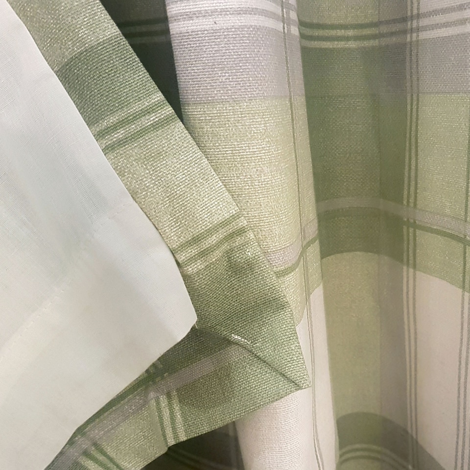 image 1 of Fusion Balmoral Check Eyelet Curtains Green