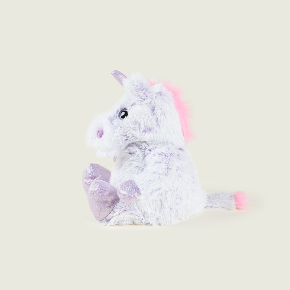 image 1 of Warmies Plush Marshmallow Unicorn Microwavable Weighted Teddy with French Lavender Scent, Hot or Cold for Cool Relaxation and Warm Relief