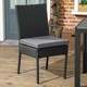 image 6 of Outsunny 2 PCs Rattan Garden Chairs with Cushion, Wicker Dining Chairs, Black