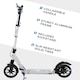 image 8 of HOMCOM Adult Teens Kick Scooter Fold Adjust 14+ w/ Rear Wheel&Hand Brake Silver