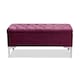 image 2 of Modena Storage Ottoman Bench, Ottoman Footstool with Legs, 90cm Plush Velvet Upholstered End of Bed Bench, Red