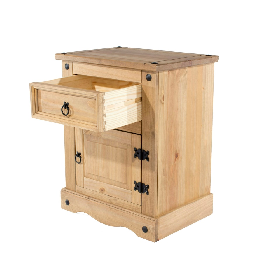 image 1 of Corona, 1 Door, 1 Drawer Bedside Cabinet Brown