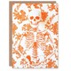 image 1 of Stylish Scary Skeleton Orange Fun Trick or Treat Scary Halloween Card