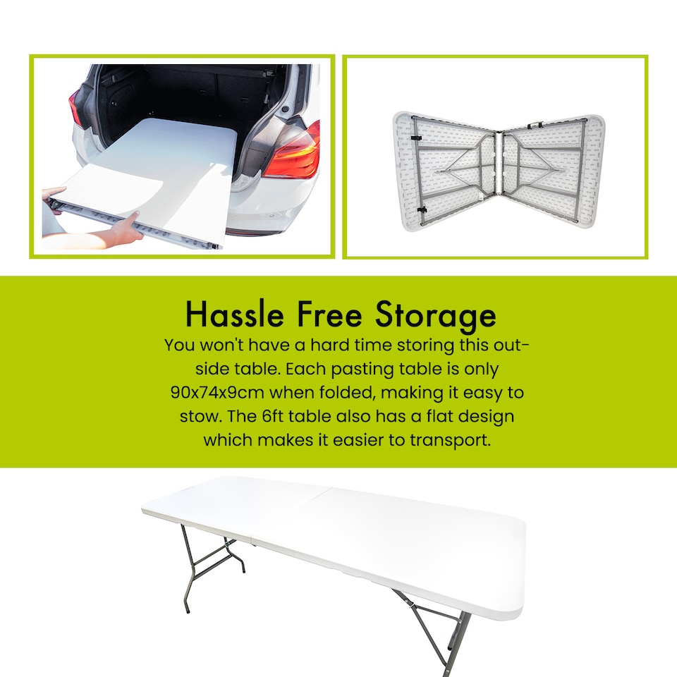 image 1 of Royalford 6ft Heavy Duty Folding Table