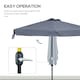 image 4 of Outsunny 2.3m Half Round Parasol Garden Sun Umbrella with Crank Grey