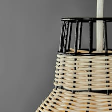 ValueLights Modern Natural Rattan Metal Basket Style Ceiling Pendant Light Shade
