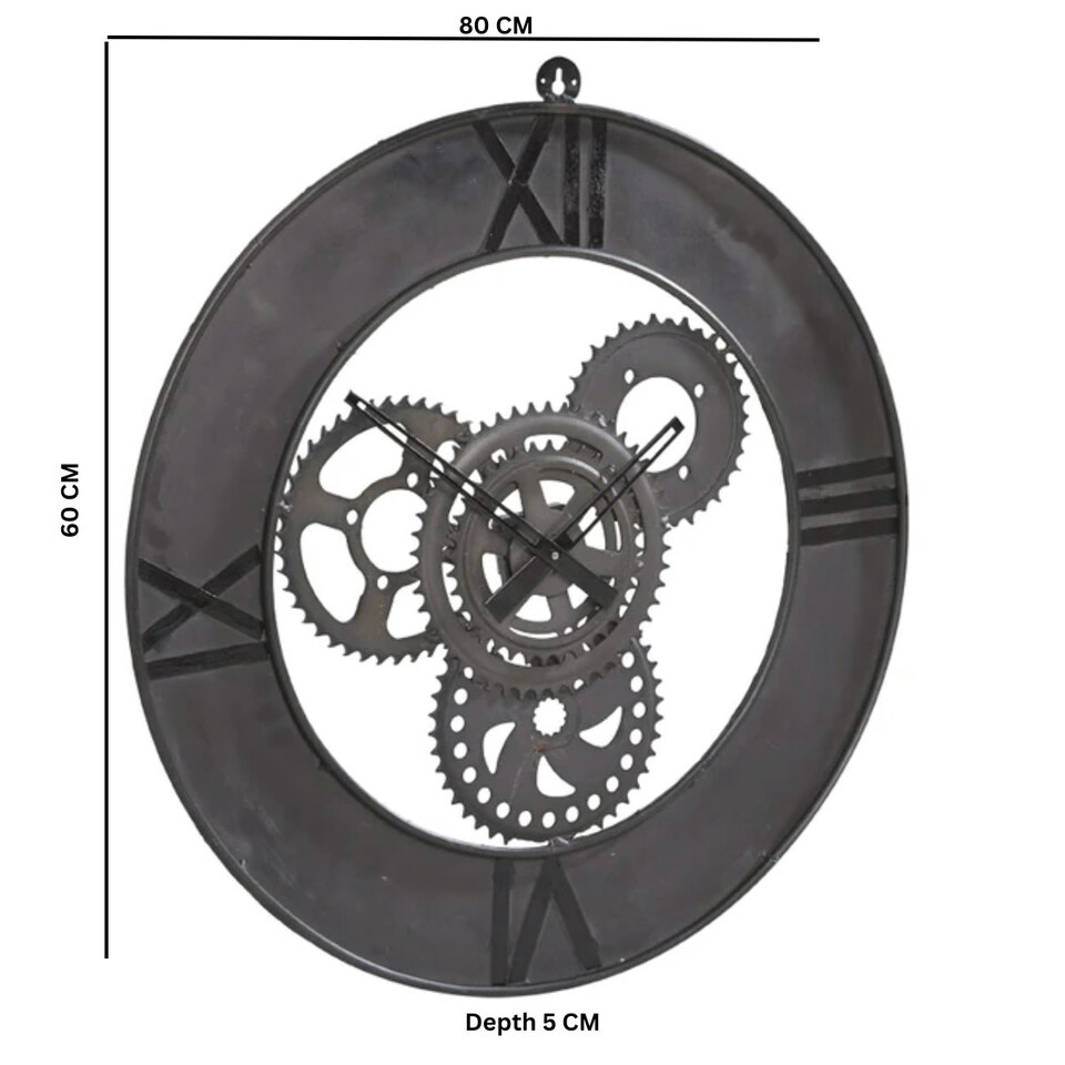 image 1 of Cassia Large Industrial Style Clock Factory Metal