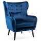 image 8 of Winslow Wing Back Fabric Occasional Button Back Armchair w Footstool (Navy)