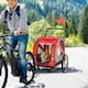 image 6 of PawHut 2-In-1 Dog Bike Trailer Stroller w/ Universal Wheel Reflector Flag Red