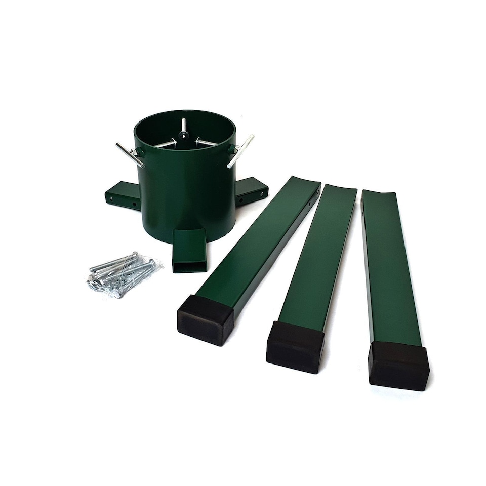 image 1 of Titan Heavy Duty Christmas Tree Stand Green Metal Extra Large for Real Trees up to 15ft Tall