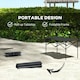 image 3 of Outsunny Portable Folding Camping Table w/ Roll Up Aluminium Top Carry Bag Black