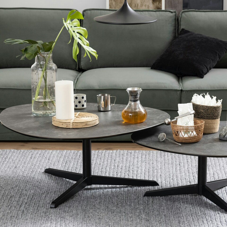 image 1 of Barnsley Black ceramic Coffee Table 100x95x41 cm
