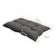 image 6 of Living and Home Rectangular Tufted Bench Cushion Seat Pad, Dark Grey-120 x 80cm | Grey | Dark Grey