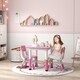 image 2 of AIYAPLAY 3 Pcs Height Adjustable Kids Table and Chair Set for Playroom Pink