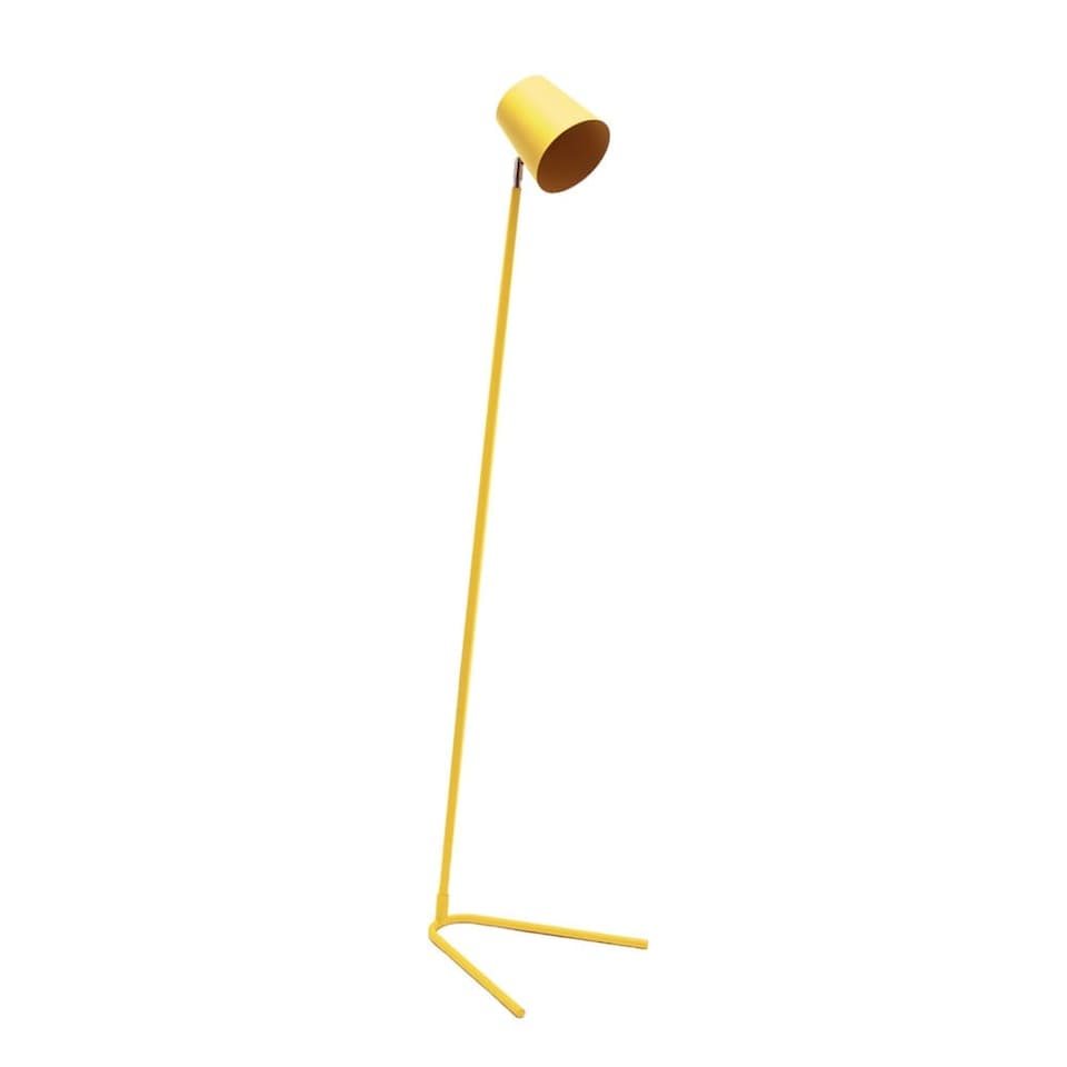 image 1 of ValueLights Lark Mustard Yellow Metal Task Slimline Floor Lamp