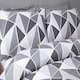 image 2 of Leo Geometric Polycotton Reversible Duvet Cover Set with Pillowcase Grey | King
