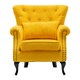image 1 of Living and Home Modern Buttoned Armchair with Lumbar Pillow and Cushion