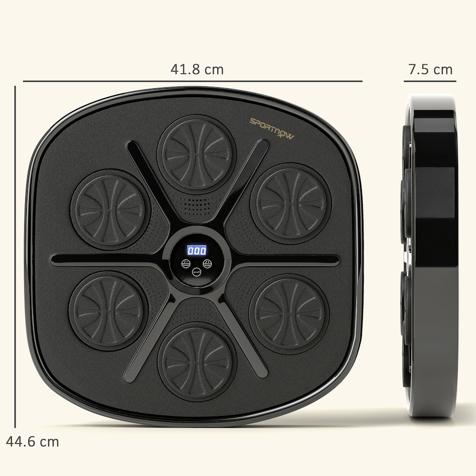 image 1 of SPORTNOW Smart Bluetooth Boxing Machine Wall Mounted with 9 Speeds & Modes