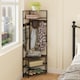 image 3 of COSTWAY Corner Hall Tree Hallway 5-Tier Coat Rack Brown | One Size