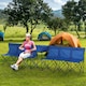 image 2 of Outsunny 6 Seat Camping Bench Folding Portable Outdoor with Cooler Bag Blue