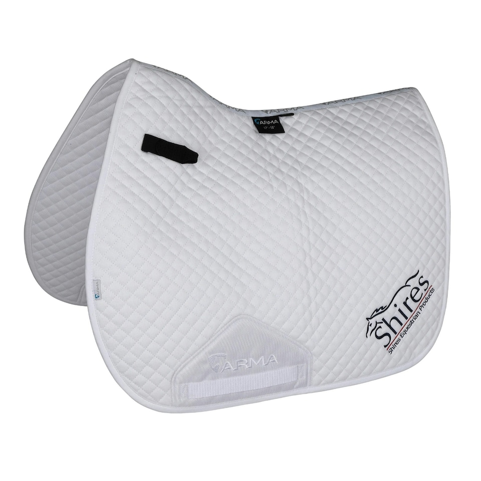 image 1 of ARMA Shires Logo Horse GP Saddlepad - White - 15in - 16.5in