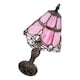 image 4 of Quirky and Petite Pink Stained Glass Tiffany Lamp with Clear Beads | Pink | Pink | 1