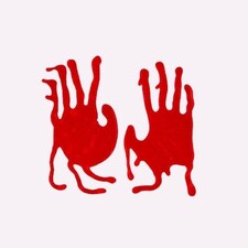 Bloody Hands Halloween Gel Stickers Window Decorations - Pack of 2